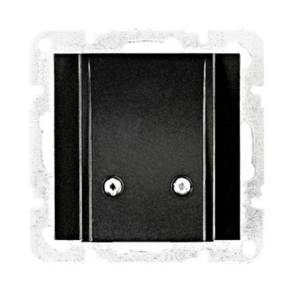 Cable outlet socket with cover, black image 1