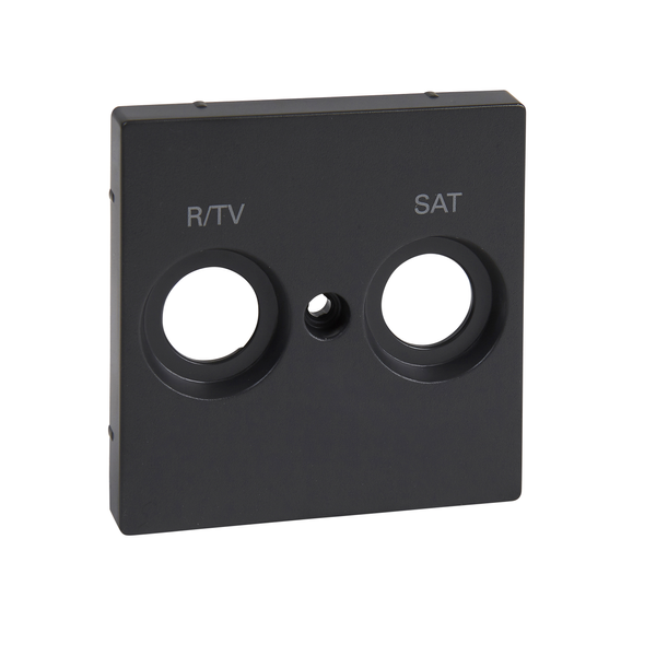 Central plate marked R/TV+SAT for antenna socket-outlet, anthracite, System M image 4