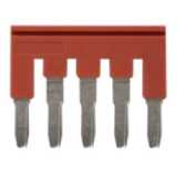 Short bar for terminal blocks 4 mm² push-in plus models, 5 poles, red image 2