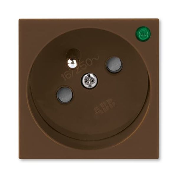 5580N-C02357 H Socket outlet 45×45 with earthing pin, shuttered, with power supply indication image 1