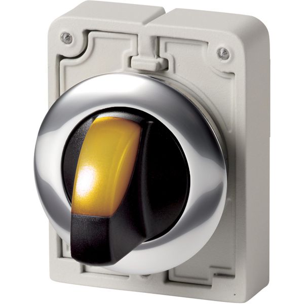 Illuminated selector switch actuator, RMQ-Titan, With thumb-grip, maintained, 2 positions, yellow, Metal bezel image 6