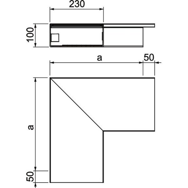 WDK F100230VW Flat angle  400x230x100 image 2