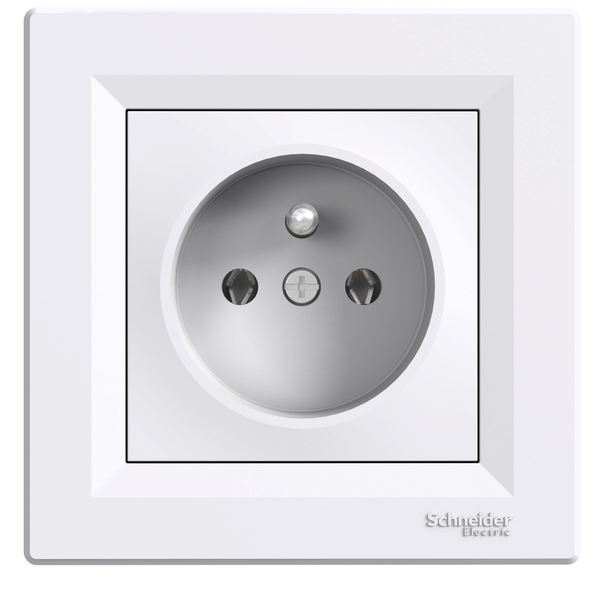 Asfora - single socket outlet with pin earth - 16A white image 4