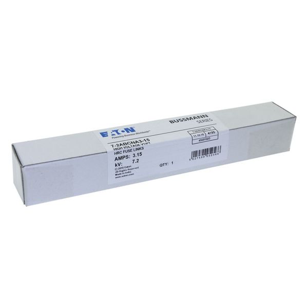 VT fuse-link, medium voltage, 3.15 A, AC 7.2 kV, BS88, 25.4 x 195 mm, back-up, BS, IEC image 13