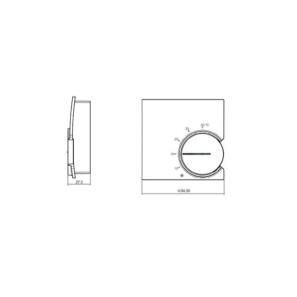 Room controller, 5-30C, AC 230V, 1 changeover contact, heating: 10 mA ... 10 (4) A, cooling: 10 mA ... 5 (2) A, temperature reduction approx.5K image 3