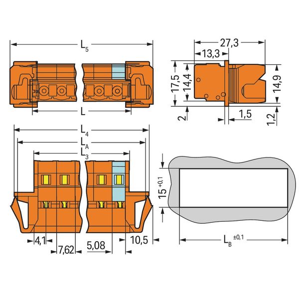 1-conductor male connector CAGE CLAMP® 2.5 mm² orange image 3