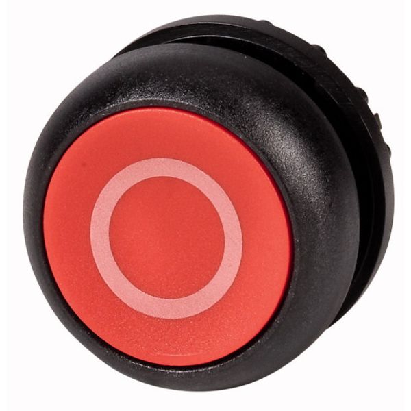 Pushbutton, RMQ-Titan, Flat, momentary, red, inscribed, Bezel: black image 1