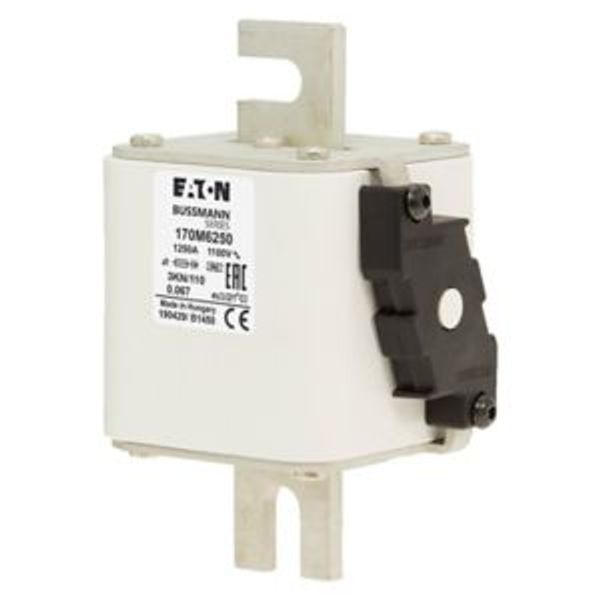 Fuse-link, high speed, 1250 A, AC 1100 V, size 3, 76 x 92 x 139 mm, aR, DIN, IEC, single indicator image 6