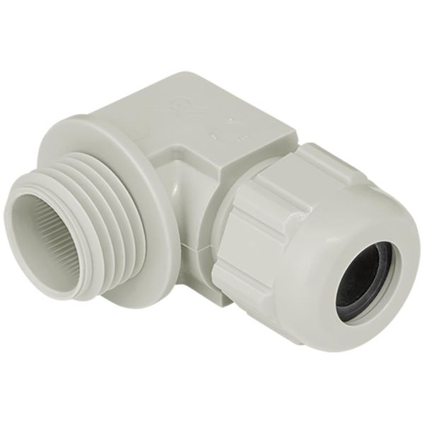 Cable gland elbow 90° synthetic M25x1.5 grey RAL 7032 cable Ø 11.5-15.5 mm image 1
