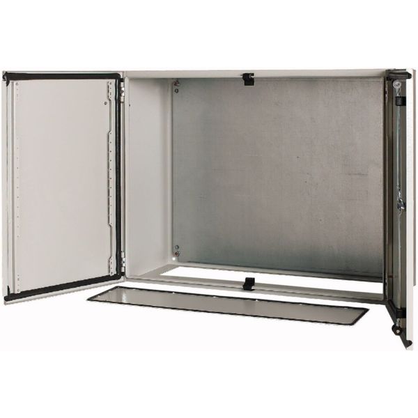 Wall enclosure with mounting plate, HxWxD=600x800x300mm, 2 doors image 6