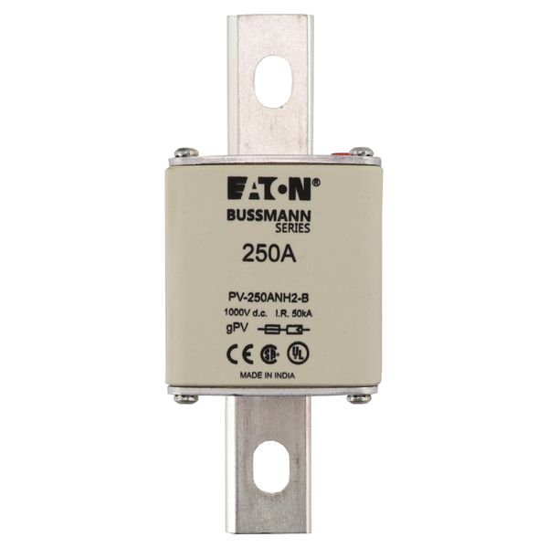 Fuse-link, high speed, 250 A, DC 1000 V, NH2, gPV, UL PV, UL, IEC, dual indicator, bolted tag image 23