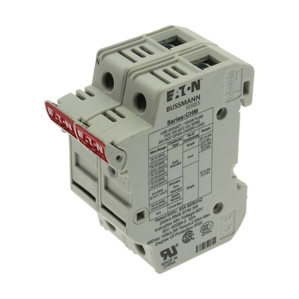 Fuse-holder, LV, 32 A, AC 690 V, 10 x 38 mm, 1P+N, UL, IEC, indicating, DIN rail mount image 14