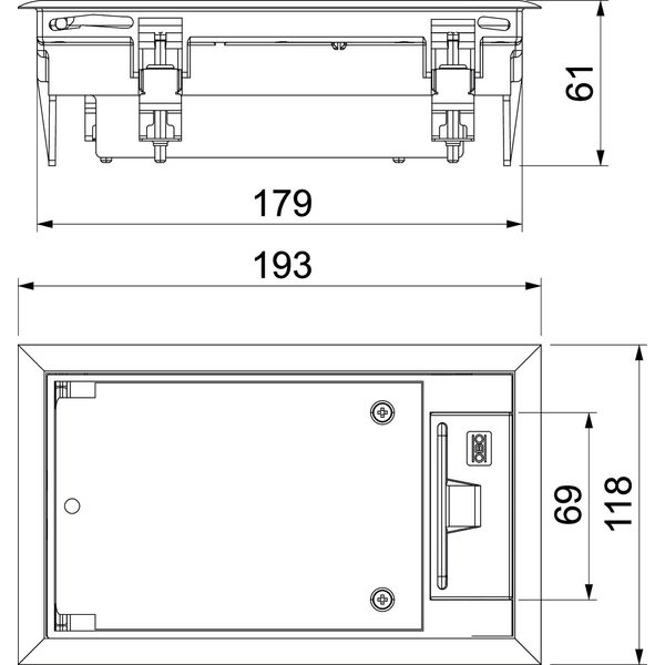 GES2 U 1019 Service outlet for duct mounting 192x118x61 image 2