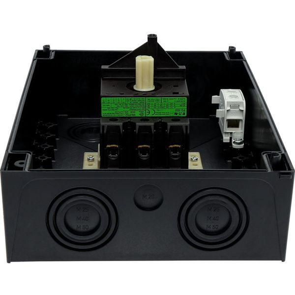 Main switch, P3, 100 A, surface mounting, 3 pole, STOP function, With black rotary handle and locking ring, Lockable in the 0 (Off) position image 46