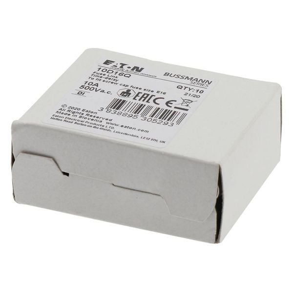 Fuse-link, low voltage, 10 A, AC 500 V, D1, 13.2 x 6 mm, gR, IEC, Fast acting image 14