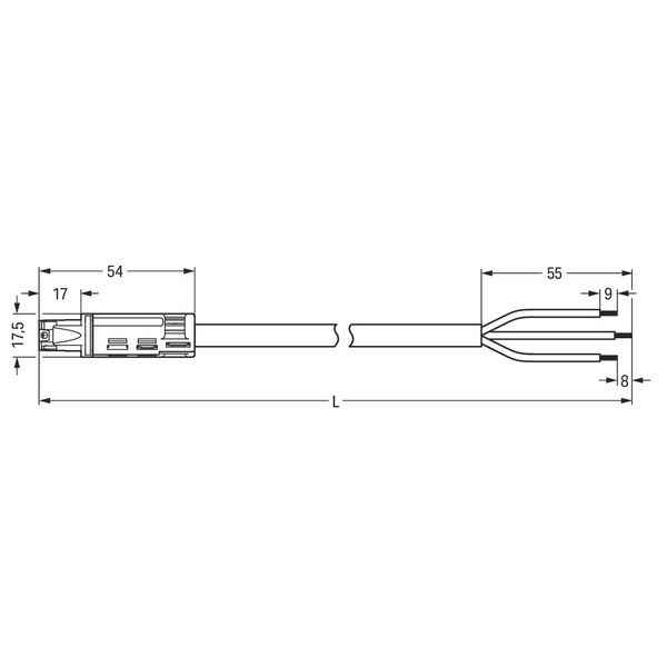 pre-assembled connecting cable;Eca;Socket/open-ended;white image 7