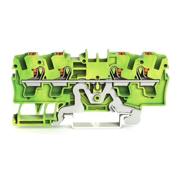 4-conductor ground terminal block with push-button 4 mm² green-yellow image 1