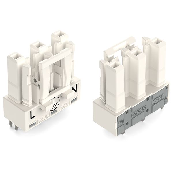 Socket for PCBs straight 3-pole white image 3