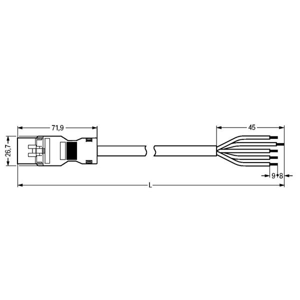 pre-assembled connecting cable Eca Plug/open-ended blue image 3