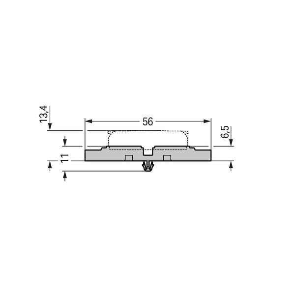 Mounting carrier 1-way for inline splicing connector with lever gray image 2