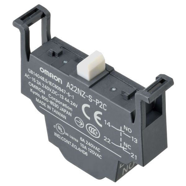 A22N Contact blocks, SPST-NO + SPST-NC, push-in terminal image 2