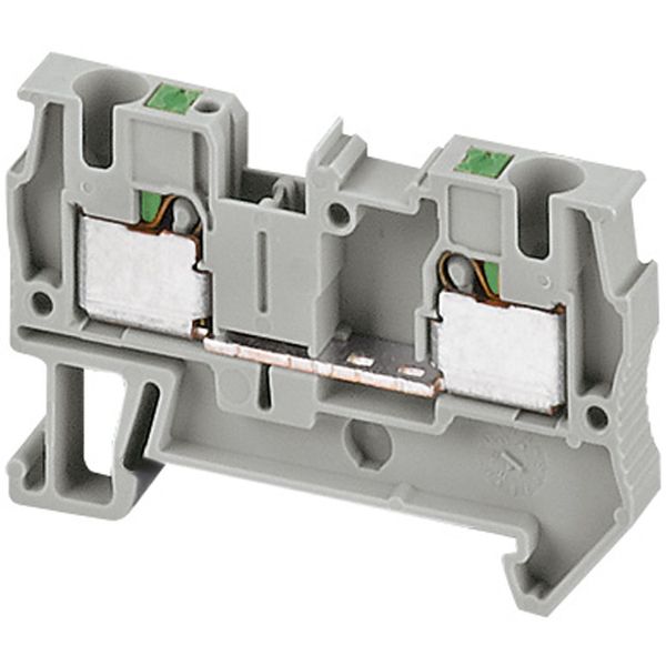 PUSH-IN TERMINAL, FEED THROUGH, 2 POINTS, 4MM2, GREY image 1