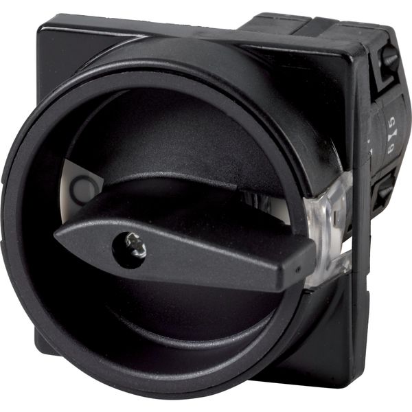 Control circuit switches, TM, 10 A, flush mounting, Contacts: 4, STOP function, With black rotary handle and locking ring, Lockable in the 0 (Off) pos image 2