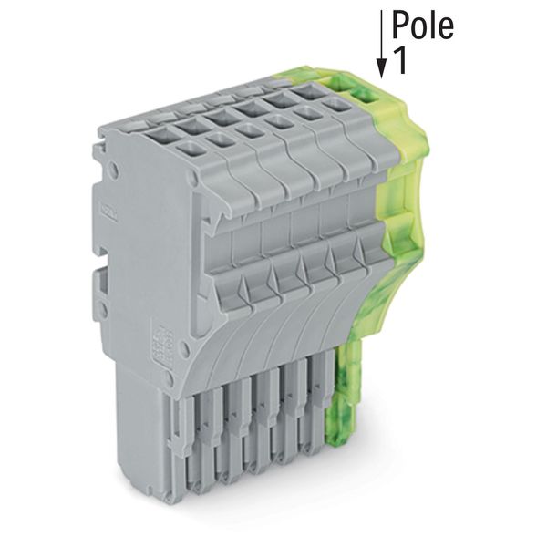 1-conductor female connector Push-in CAGE CLAMP® 1.5 mm² gray, green-y image 1