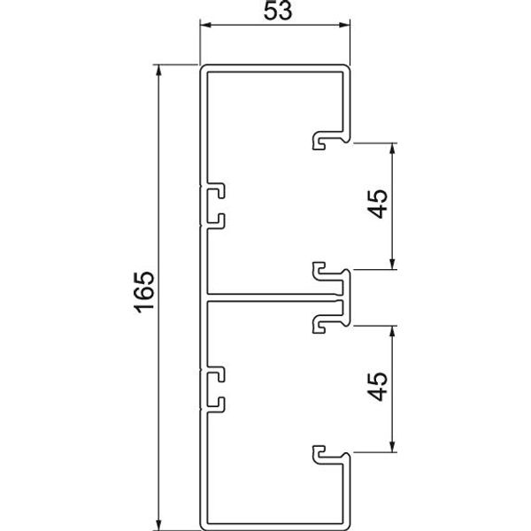 GK-53165LGR Device installation trunking Rapid 45-2, 2-compartment 53x165x2000 image 2