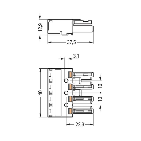 Socket 4-pole Cod. B light green image 4