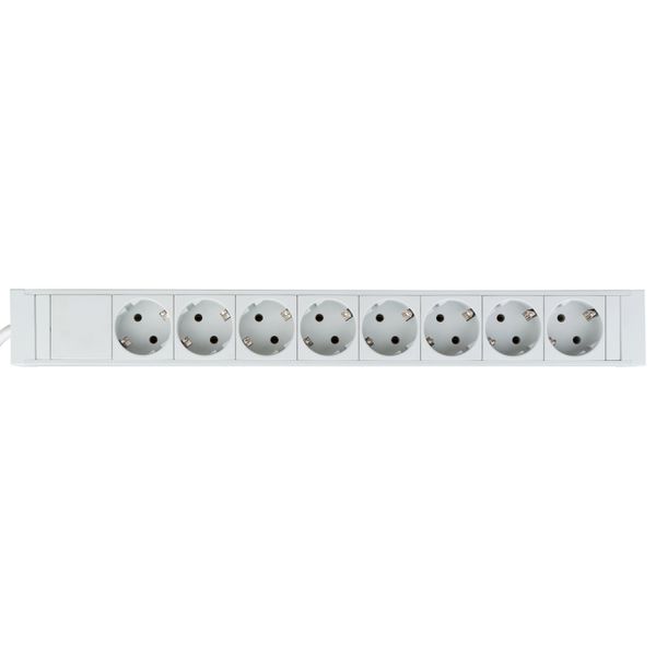 19" PDU, 8xSchuko, Profile PVC 1.25U, 2m-cable, RAL7035 image 3