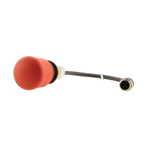 Emergency stop/emergency switching off pushbutton, Mushroom-shaped, 38 mm, Pull-to-release function, 2 NC, Cable (black) with M12A plug, 5 pole, 0.2 m image 7