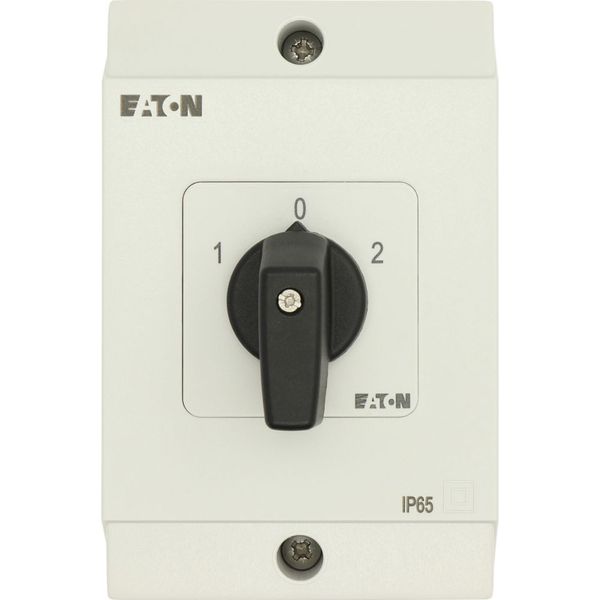 Reversing switches, T3, 32 A, surface mounting, 2 contact unit(s), Contacts: 4, 45 °, maintained, With 0 (Off) position, 1-0-2, Design number 8400 image 18