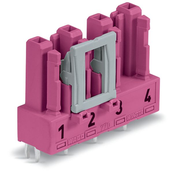 Socket for PCBs straight 4-pole pink image 1