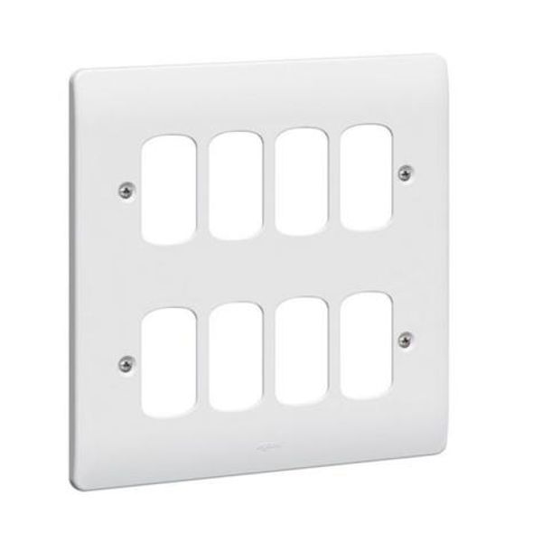 Synergy™ - Front plate - for 8 Grid modules - 2x2 gang - White image 1