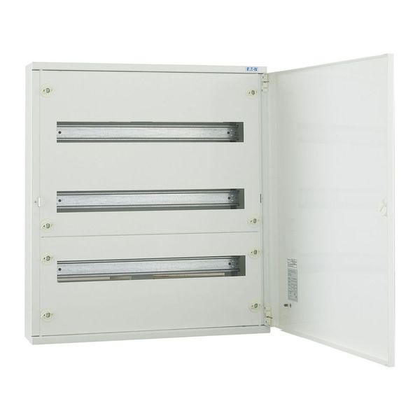 Complete surface-mounted flat distribution board, white, 24 SU per row, 3 rows, type C image 9