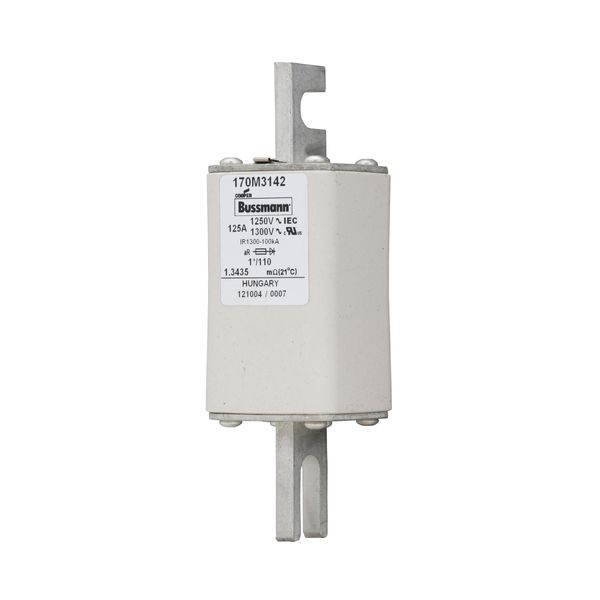 Fuse-link, high speed, 125 A, AC 1250 V, compact size 1, 45 x 45 x 138 mm, aR, DIN, IEC, single indicator image 3