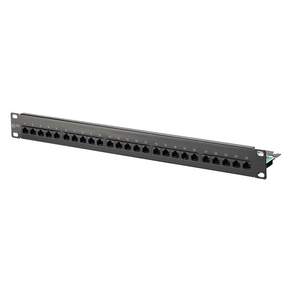 UAE 25x8(4) Cat.3 patch panel, steel black image 2