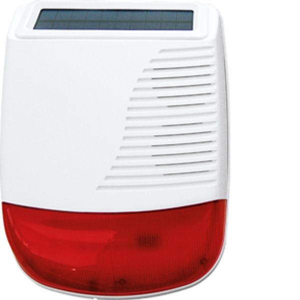 Wireless outdoor siren, white image 1