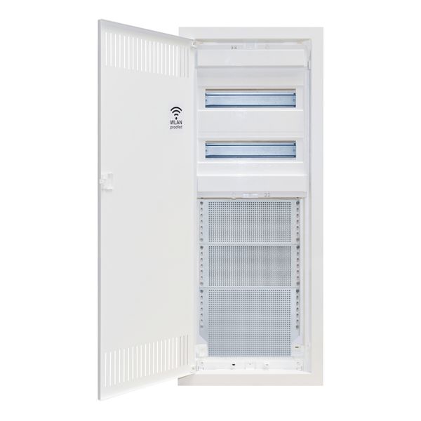 Media combi frame and door, vertical 5-rows, 2 DIN-rails image 2