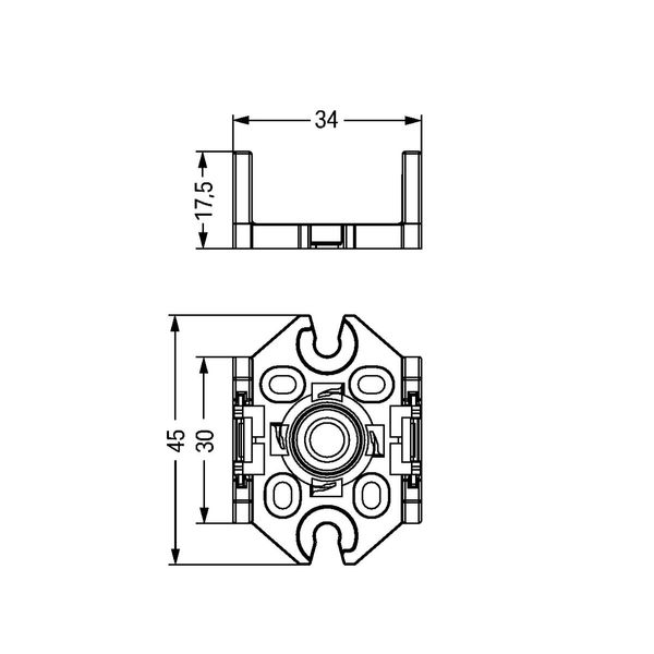 Mounting plate 3-pole for distribution connectors white image 5