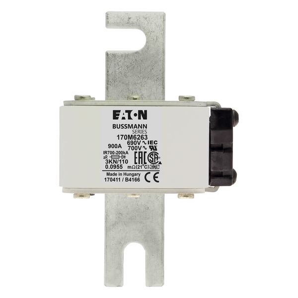 Fuse-link, high speed, 900 A, AC 690 V, DIN 3, aR, DIN, IEC, single indicator image 17