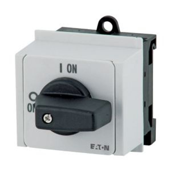 On-Off switch, P1, 25 A, service distribution board mounting, 3 pole, 1 N/O, 1 N/C, with black thumb grip and front plate image 2