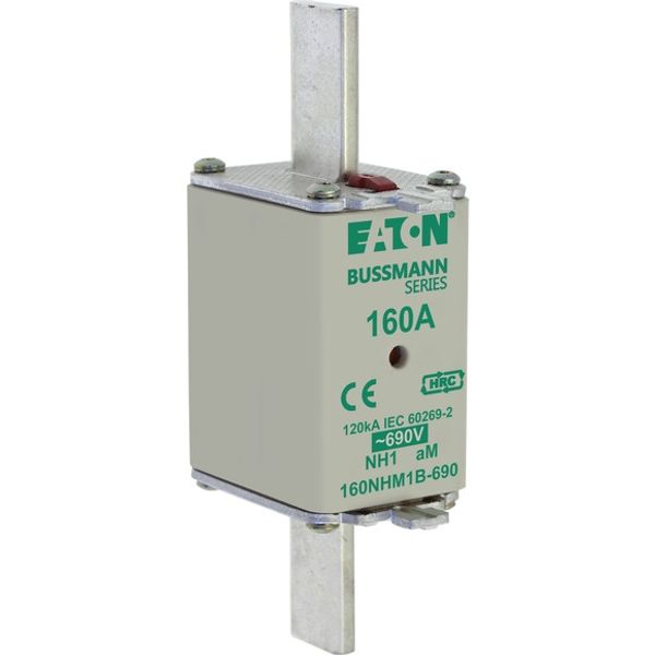 Fuse-link, low voltage, 100 A, AC 690 V, NH1, aM, IEC, dual indicator image 2