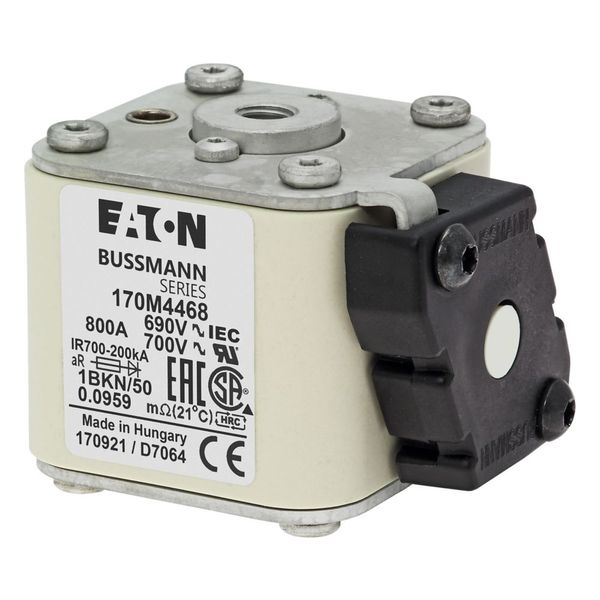 Fuse-link, high speed, 800 A, AC 690 V, size 1, 53 x 69 x 51 mm, aR, IEC, UL, type K indicator, flush end, M8 image 6