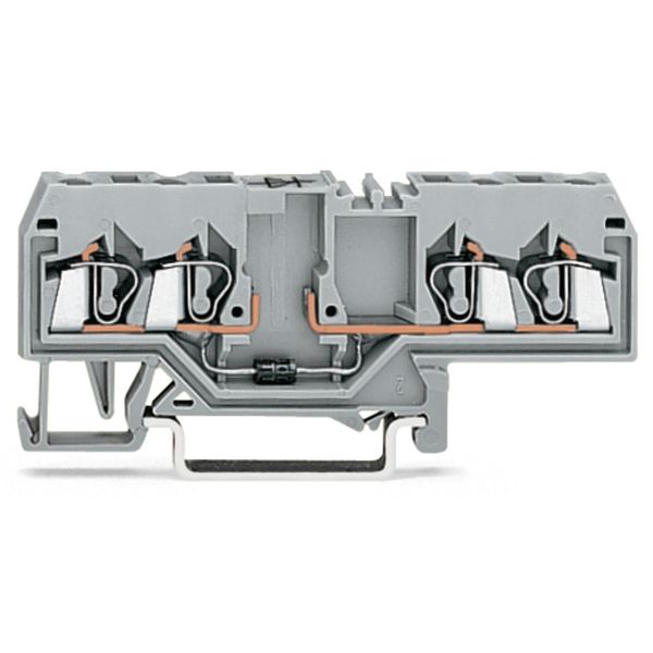 Component terminal block 4-conductor with diode 1N4007 gray image 1