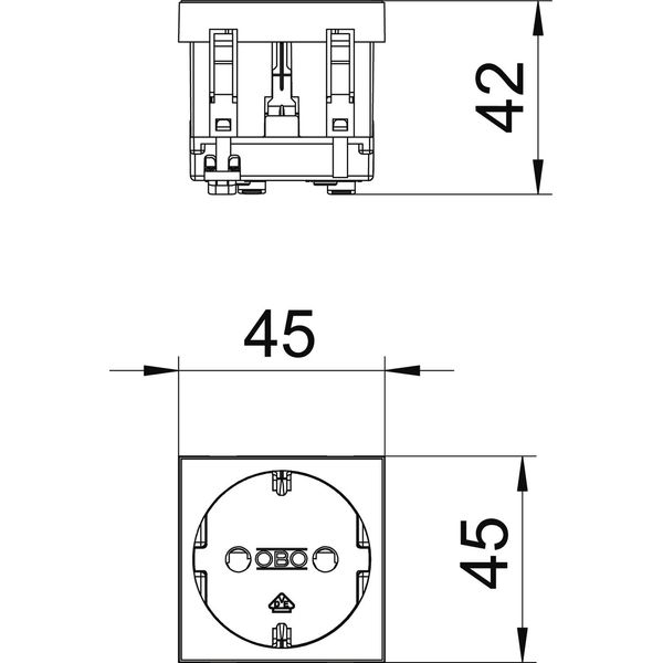 STD-D0 ROR1 Socket 0°, single protective contact 250V, 10/16A image 2