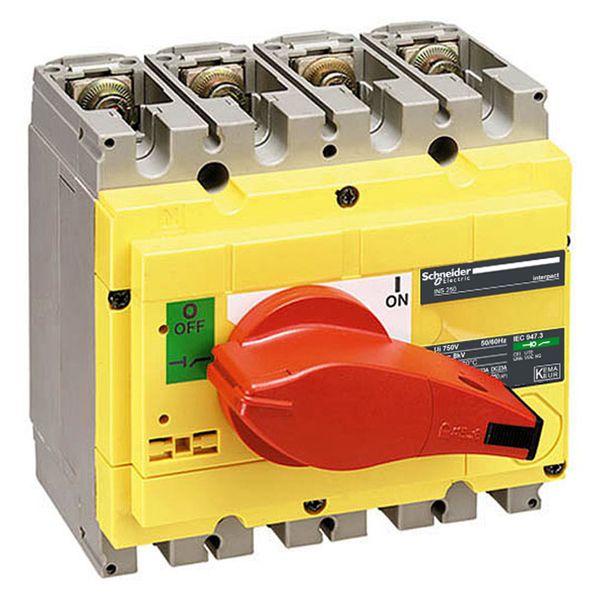 switch disconnector, Compact INS250-100 , 100 A, with red rotary handle and yellow front, 4 poles image 1