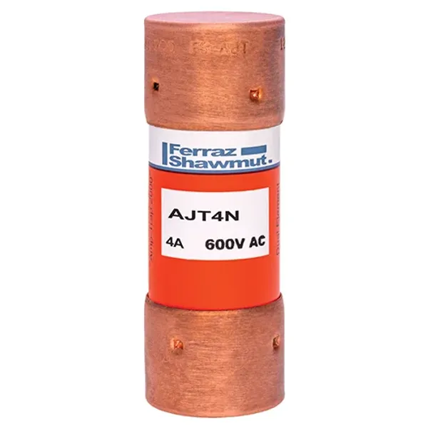 Fuse AJT - Class J - Time-delay 600VAC 500VDC 4A Ferrule image 1