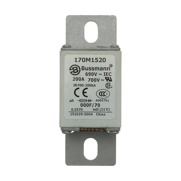 Fuse-link, high speed, 200 A, AC 690 V, size 000, 24 x 36 x 96 mm, aR, IEC, visual indicator image 7